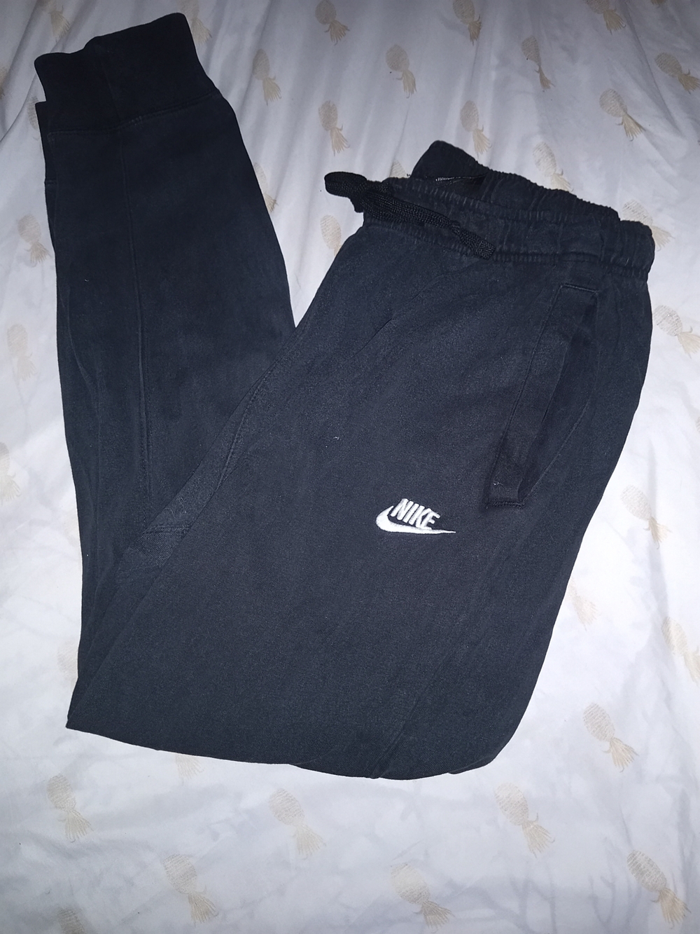 Nike Black Men's Jogger with White Swoosh And Pockets